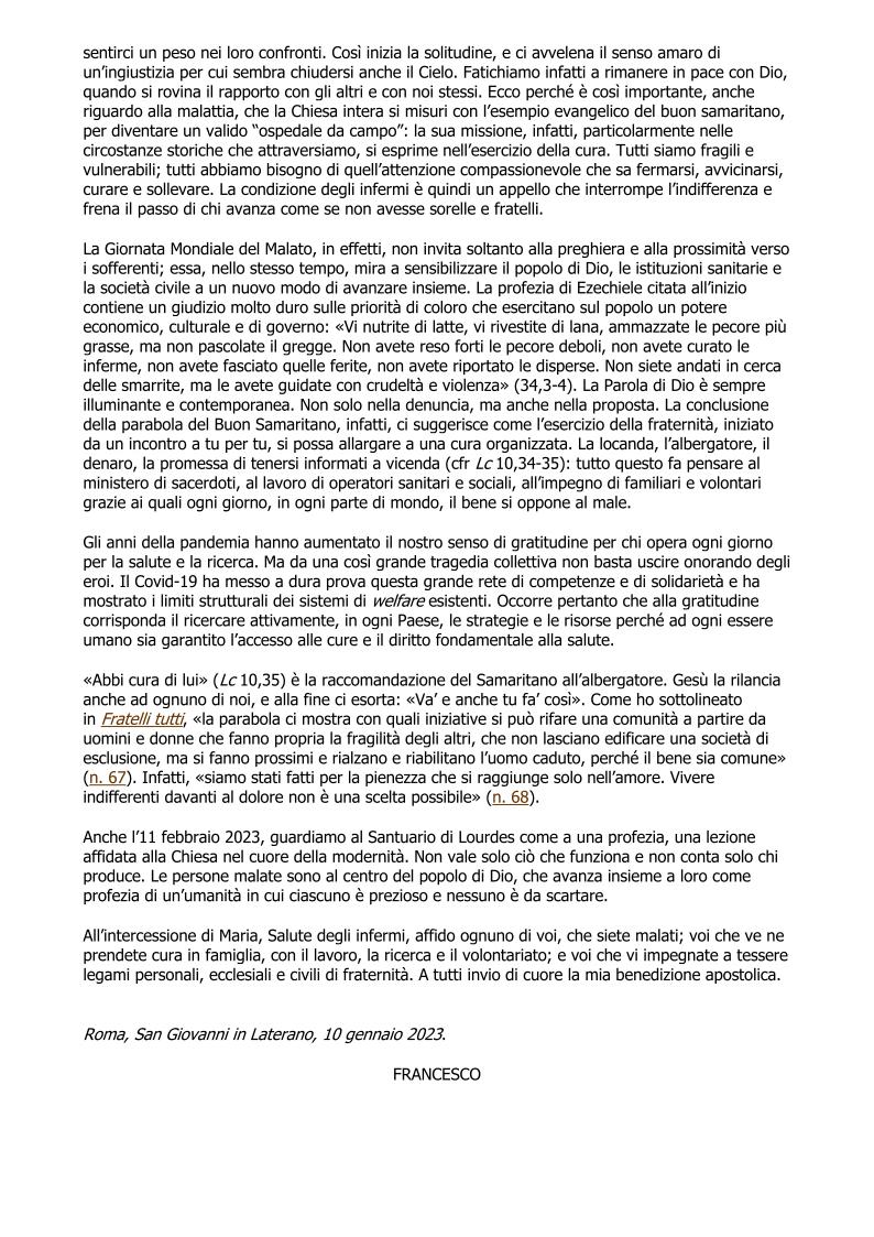 Giornata del malato